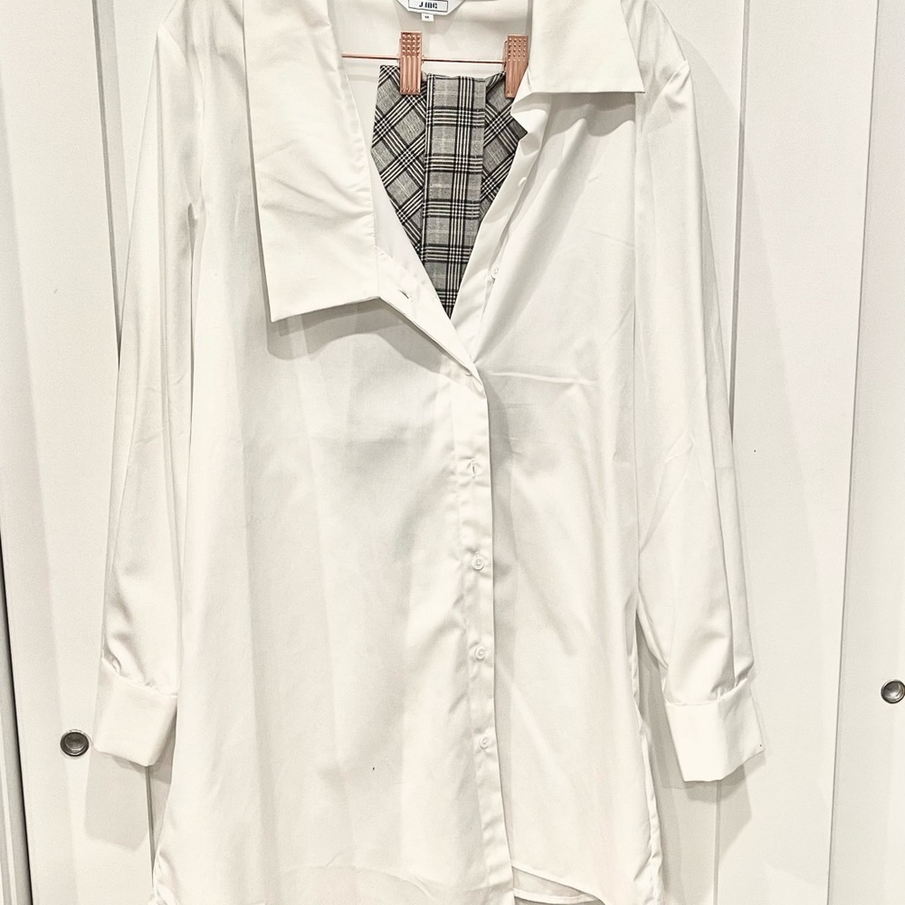 Stylish White Button-Up Shirt